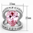 thumbnail image 2 of Rhodium Brass Ring with AAA Grade CZ in Rose for Women Rose Stone Color Style LOA924 Size 8, 2 of 2