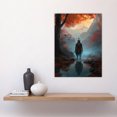 thumbnail image 2 of Samurai Guardian Concept Painting Mythical Kingdom Warrior in O-yoroi Armour Prepared for Battle in Foggy Autumn Forest Landscape Large Wall Art Poster Print Thick Paper 18X24 Inch, 2 of 3
