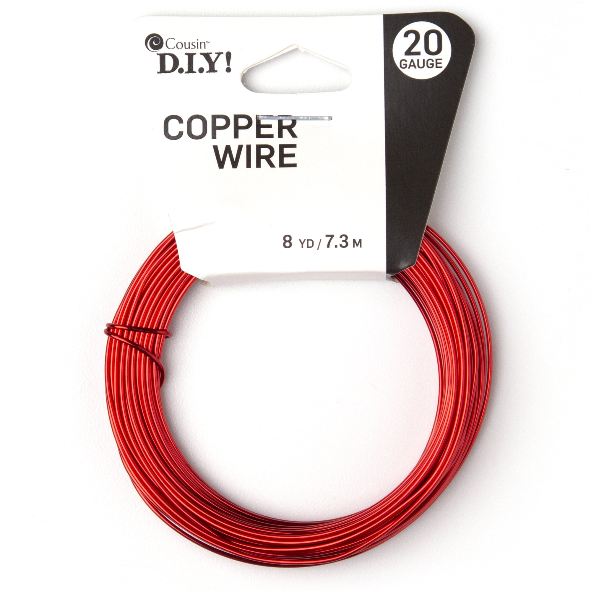 Cousin DIY Coated Copper Wire, Red Finish, 20 Gauge, 24 ft Roll