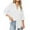 White, variant on Cotton Linen Tops for Women Short Sleeve V Neck Summer Casual Shirt Button down Tshirt Pullover Blouses, Pink, S