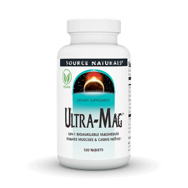Source Naturals Ultra-Mag, 5-IN-1 Bioavailable Magnesium - Relaxes Muscles & Calms Nerves* - 120 Vegan Tablets