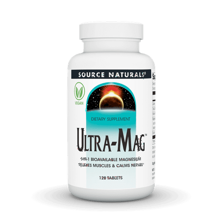 Source Naturals Ultra-Mag, 5-IN-1 Bioavailable Magnesium - Relaxes Muscles & Calms Nerves* - 120 Vegan Tablets