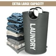 thumbnail image 2 of DOKEHOM 90L Large Laundry Basket, Collapsible Laundry Bag, Foldable Laundry Hamper, Folding Washing Bin (Dark Grey), 2 of 7