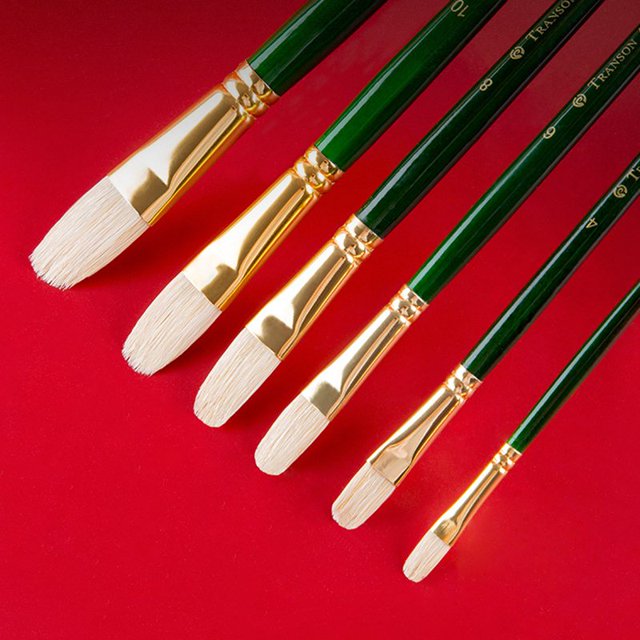 1pc Bristle Gouache Paint Brushes Professional Long Handle Oil Painting Brush for Acrylic Watercolor Canvas Art Supplies He Qiyong unisex