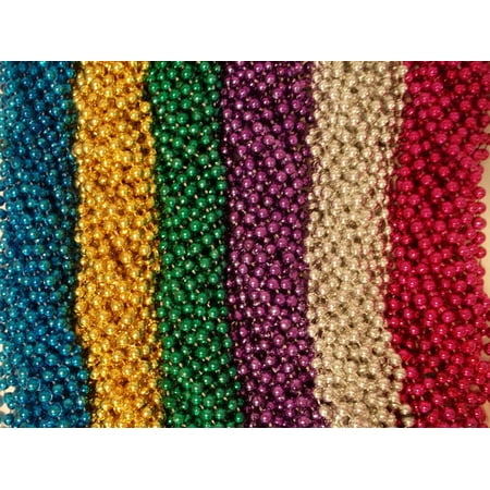 100 Asst 6 color Mardi Gras Gra Beads Necklaces Party Favors Huge Lot
