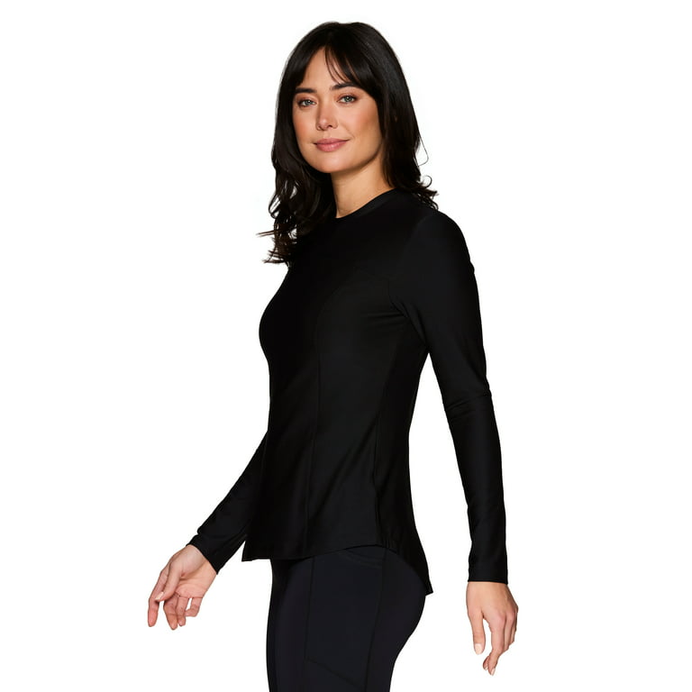 NWT Avalanche Women Sz M Black Long Sleeve Sun Shirt Top UPF 50