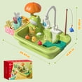thumbnail image 6 of CUTE STONE Play Sink with Running Water, Kitchen Sink Toys with Upgraded Electric Faucet, Play Kitchen Toy Accessories, Pool Floating Fishing Toys for Water Play, Kids Role Play Dishwasher Toy, 6 of 10
