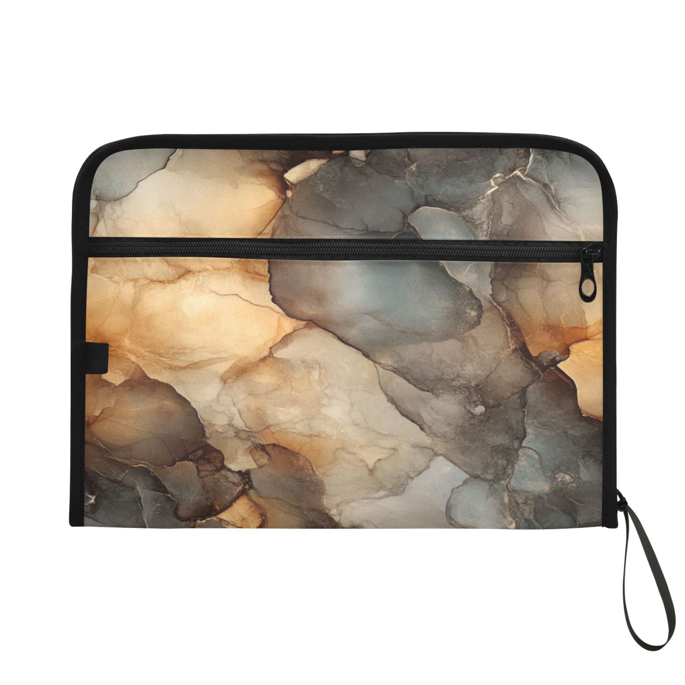 WOBOGO Marble Brown Pattern Expanding File Folder Letter Size Accordion Filing Organizer 13 Pocket Separate Organ Pocket