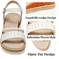 thumbnail image 3 of Braided Boho Sandals Wedges for Women Adjustable Ankle Strap Comfort Open Toe Sandals with Platform - Espadrille Wedge Sandals for Summer Beach Casual, 3 of 9