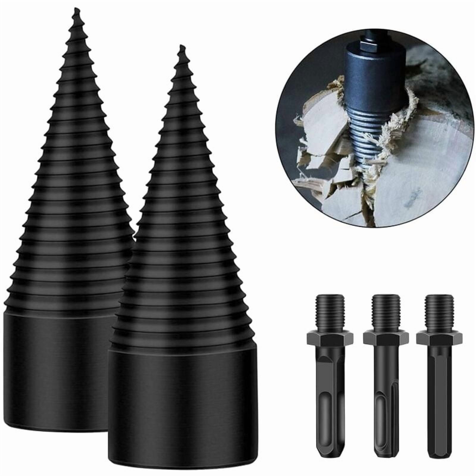 Log Splitter Wood Splitter 32mm/42mm Cone Drill Bit Wood Splitting Wood Cutting Tool with Hex Shank, Square Shank, Round Shank