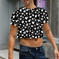 thumbnail image 1 of Blusas y camisas de manga corta y cuello redondo para hombre, blusas de verano con estampado y mangas cortas para hombre., 1 of 8