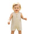 thumbnail image 6 of Gunia Toddler Boy Girl Outfit Sleeveless Romper Jumpsuit Summer Infant Clothes Set Khaki 12-18 Months, 6 of 6