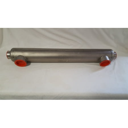 210,000 BTU Stainless Steel Tube and Shell Heat Exchanger for Pools/Spas 