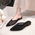 thumbnail image 2 of Abomasnow Mesh Mules for Women Close Pointed Toe Kitten Heels Slip on Backless Dress Wedding Casual Pumps 1.4 Inches Heels, 2 of 9