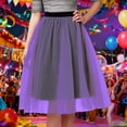 thumbnail image 2 of oqasdz Carnival Solid Color Tiered Mesh Skirt Asymmetrical Hem Party Wear with White Elegant Flowy Design for Festive Celebrations Events, 2 of 6