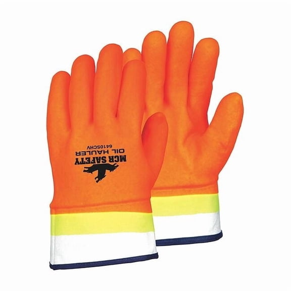 MCR Safety 6410SCHV Oil Hauler - Double Dipped PVC Work Gloves - Size 9 - L - Pair
