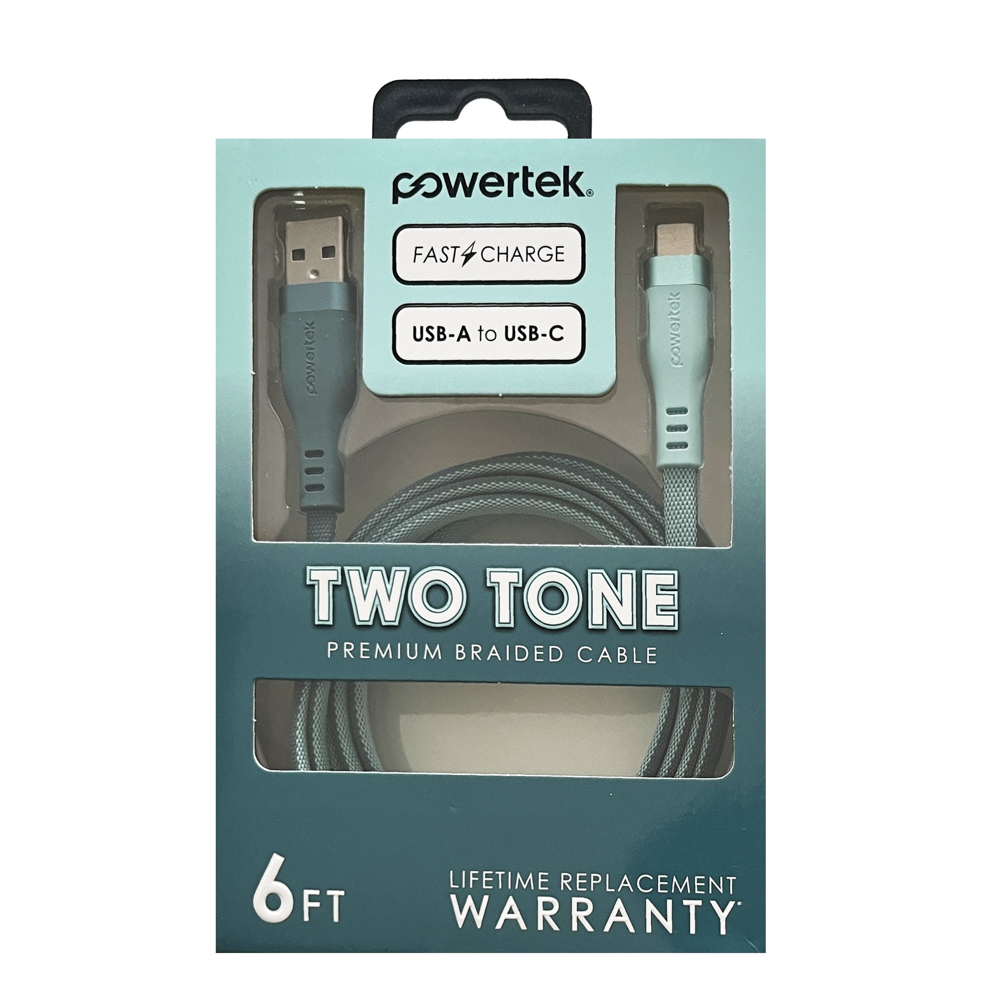 Liquipel Powertek Two Tone USB-A to USB-C - Green