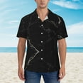 thumbnail image 4 of Easygdp Black Marble Texture Abstract Men's Hawaiian Shirts Print Lapel Short Sleeve for Beach, vacation, party, casual occasions - XX-Large, 4 of 9