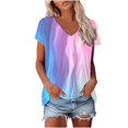 thumbnail image 4 of ChaoHeng Tops for Women Women Tops Spring Summer Women's New Short-Sleeved V-neck Pullover Casual Printed Fashion Top, 4 of 7