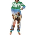 thumbnail image 2 of Looney Tunes Taz-Mania Men's Hooded Jumpsuit - Zip Up One Piece Pajamas Soft Cozy Winter Warm Plush Loungewear, 2 of 8