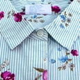 thumbnail image 4 of Skyline Collection Women's Cotton Floral & Blue Striped Button Down Blouse, XXL, 4 of 4