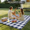 thumbnail image 4 of Outdoor Rug 3x5 ft Navy Blue White Plaid Waterproof Outdoor Patio Rug Mat Non Slip Outside Area Rugs Carpet for RV,Camping,Porch,Deck,Pool,Balconybackyard,Rustic Vintage Checkered, 4 of 9