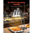 thumbnail image 2 of VEVOR Food Heat Lamp, 500W Electric Commercial Food Warmer Light, 2-Head Stainless Steel French Fry Heating Lamp with 3 Bulbs, Catering Food Warming Equipment for Kitchen, Buffet, Restaurant, Silver, 2 of 9