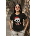 thumbnail image 3 of Old Glory Juniors Skull And Cross Candy Canes Santa Short Sleeve T Shirt, 3 of 5