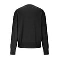 thumbnail image 4 of Fiaer Women's Sweater with Pocket Plus Size Crew Neck Knitted Pullover Long Sleeve Trendy Casual Baggy Black Tops Black XXL, 4 of 5