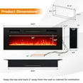 thumbnail image 3 of Costway 36" 5,000 BTU Electric Fireplace with LED Light Strips Remote Crystal Stones, 3 of 10