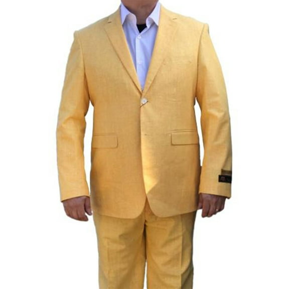 Mens Modern Fit Linen Suit Two Button 2 Piece Suit Set | Skyblue Yellow Black