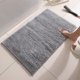 thumbnail image 5 of Inteprter Alfombra de baño de poliéster con respaldo de tejido de suelo con respaldo de chenilla que absorbe la humedad y es antideslizante. Juegos de accesorios de baño Gris plateado 50*80 cm, 5 of 6