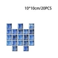 thumbnail image 4 of Billuyoard 10 Uds mosaico adhesivo para pared hogar cocina baño autoadhesivo azulejo adhesivo azulejos decoraciones negro 10*10*20 piezas Decoración del hogar Azul 10*10*20 piezas, 4 of 6