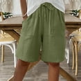 thumbnail image 4 of Diufon Beach Shorts for Women Elastic Waist Drawstring Loose Wide Leg Shorts Knee Length Summer Casual Clothes, 4 of 9