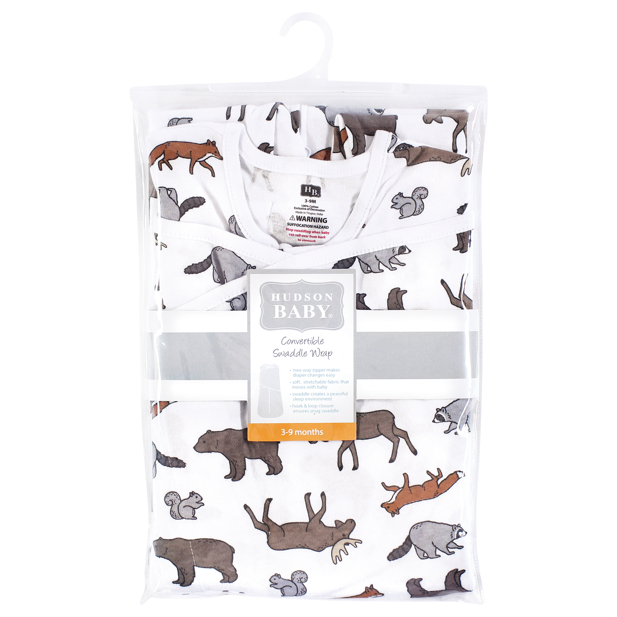 Hudson Baby Infant Boy Convertible Swaddle Sleep Sack, Animal Adventure, 3-9 Months