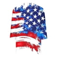 thumbnail image 4 of Gamivast 4Th of July Patriotic Tunic Tops for Women USA American Flag 3/4 Sleeve V Neck Stars And Stripes Casual Loose Fit Stretchy Soft Summer Tops, 4 of 7