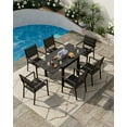 thumbnail image 3 of Emorefun Outdoor Expandable Dining Table, 31.5"-63" Rectangular Dining Table for 4-6 Person, Dark Gray, 3 of 7