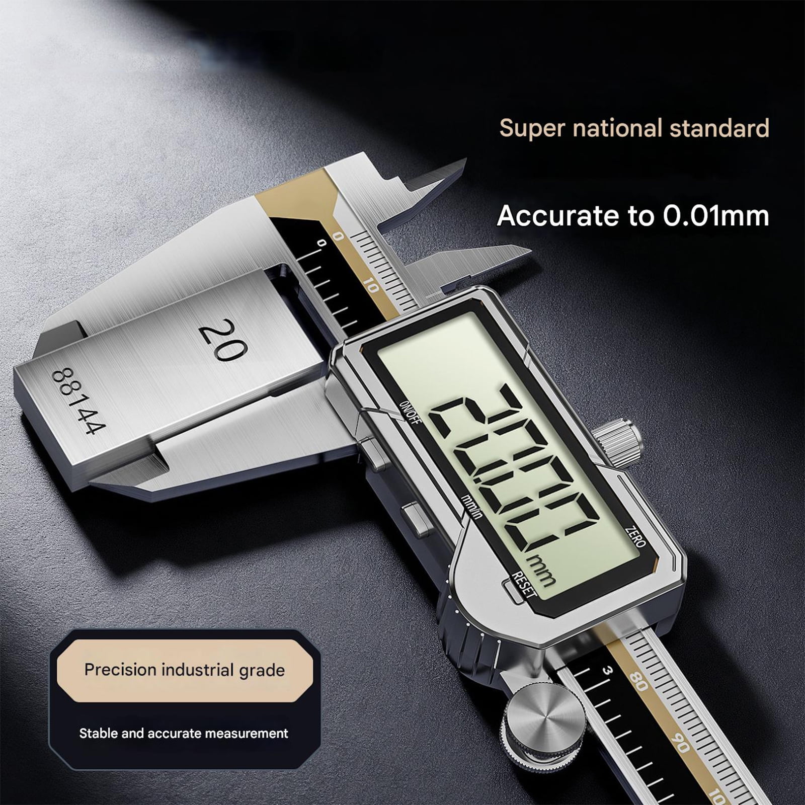 Stainless Steel Digital Caliper 150mm High Precise 0.01mm Rechargeable LCD Display Multifunction Measuring Instrument