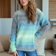 thumbnail image 2 of Women Long Sleeve Casual Gradient Slip Knit Sweater Basic Outfits Winter Clothing Fashion Fall Clothes, 2 of 7