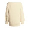 thumbnail image 2 of Vedolay Cropped Sweaters for Women Fall Winter Casual Puff Sleeve Crew Neck Loose Soft Pullover Sweater,Beige M, 2 of 4