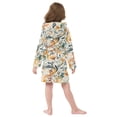 thumbnail image 4 of FORMRS Niños Bathrobe Unisex Hooded Robe Soft Plush Pajamas Sleepwear, Size 2-3T, Whimsical Leaves, 4 of 7