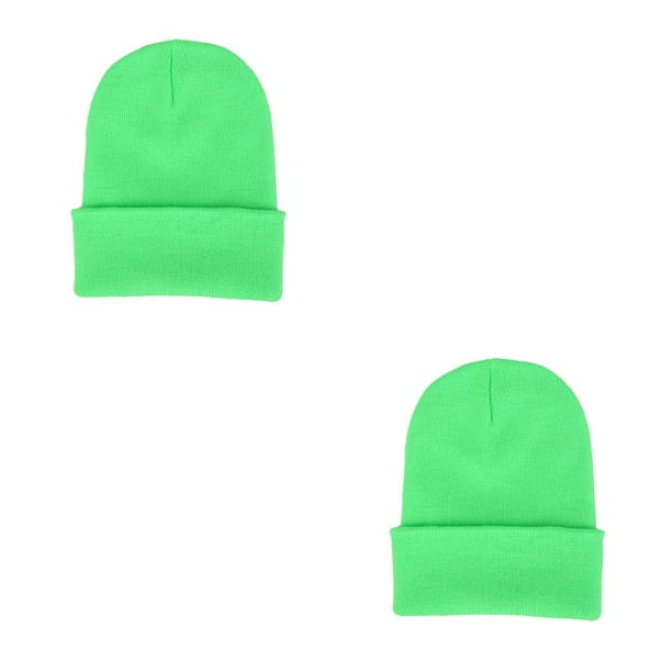 Gorros de punto Sonducket Beanie Hat Ajustable Skullcap de Invierno Ciclismo Accesorios para el Cabello Verde Fresco 2piezas