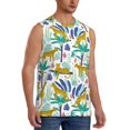thumbnail image 2 of Kdxio Summer Leopard for Men's Muscle T-shirt,Sleeveless for Workout Running Athletic Gym Lounge Casual, 2 of 7