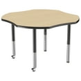 thumbnail image 6 of ECR4Kids 48in Clover Everyday T-Mold Adjustable Activity Table Maple/Black/Black - Super Leg, 6 of 8