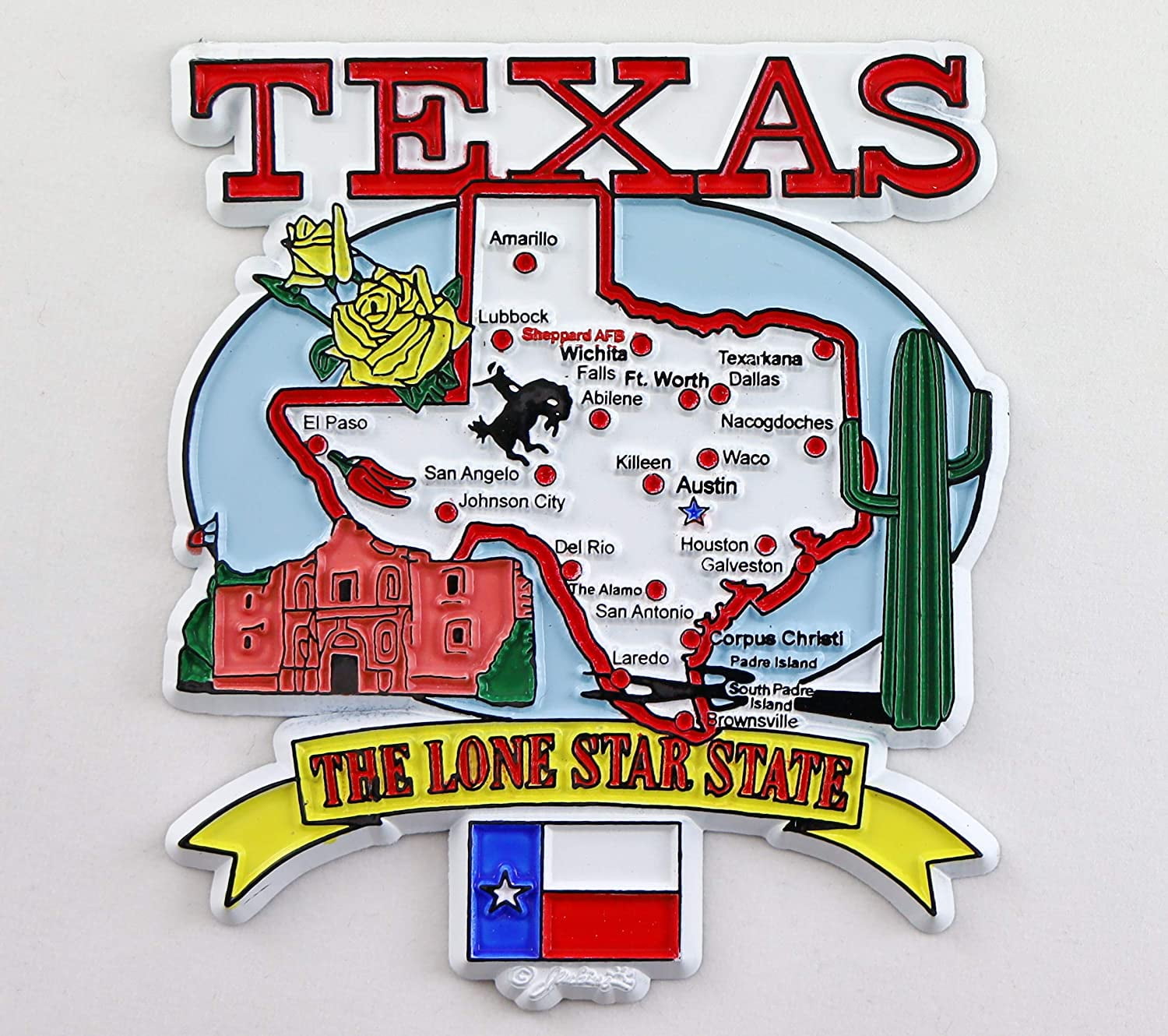 Texas The Lone Star State Fortworth Fridge Magnet 