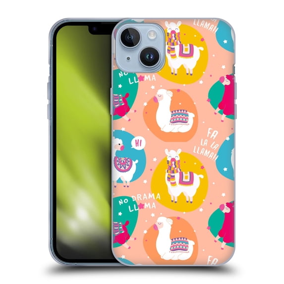 Head Case Designs Officially Licensed Haroulita Animal Patterns Falala Llama Soft Gel Case Compatible with Apple iPhone 14 Plus