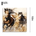 thumbnail image 2 of 10 Inch Wall Clock Battery Operated Silent Clock Decorative for Office, Kitchen, Outdoor, Living RoomGalloping Brown Horses Painting, 2 of 4