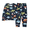 thumbnail image 4 of XAOFW Girl's Outfits Sets Long Sleeve Crewneck Cartoon Dinosaur Print T Shirts And Pants Kids Two Piece Outfits Outdoor Activities Versatile Stylish Children Clothing Sets, 4 of 4