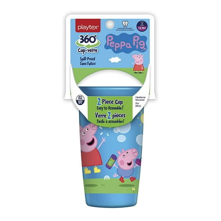 Playtex Peppa Pig Spill Proof 2 Piece Cup, Stage 2, 12M+, 10 oz, 1 cup