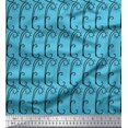 thumbnail image 1 of Soimoi Blue Poly Georgette Fabric Tendril & Abstract Print Sewing Fabric Yard 42 Inch Wide, 1 of 5